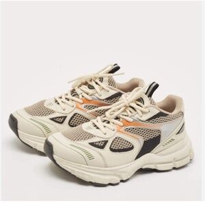 Axel Arigato White/Black Leather and Mesh Marathon Runner Chunky Sneakers